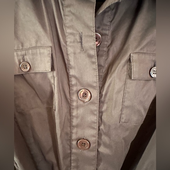Diane Von Furstenberg Clive Chocolate Brown Military Button Up Shirt Dress Sz 8 - Picture 5 of 6